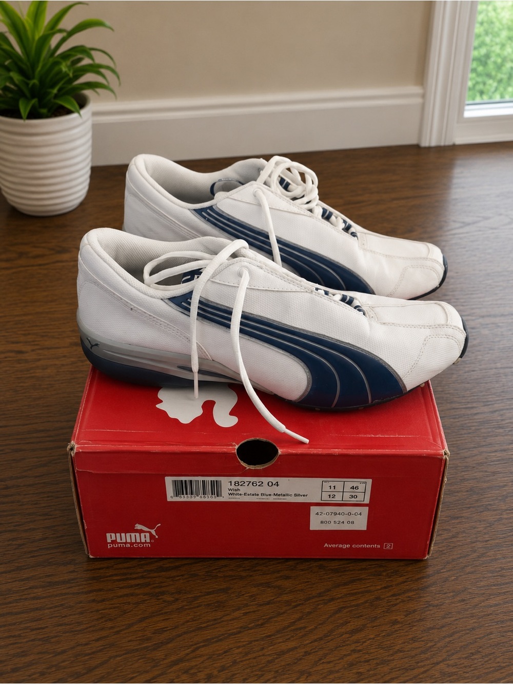 Puma Rush White Estate Blue Men’s Sneakers Size 12 OG Box